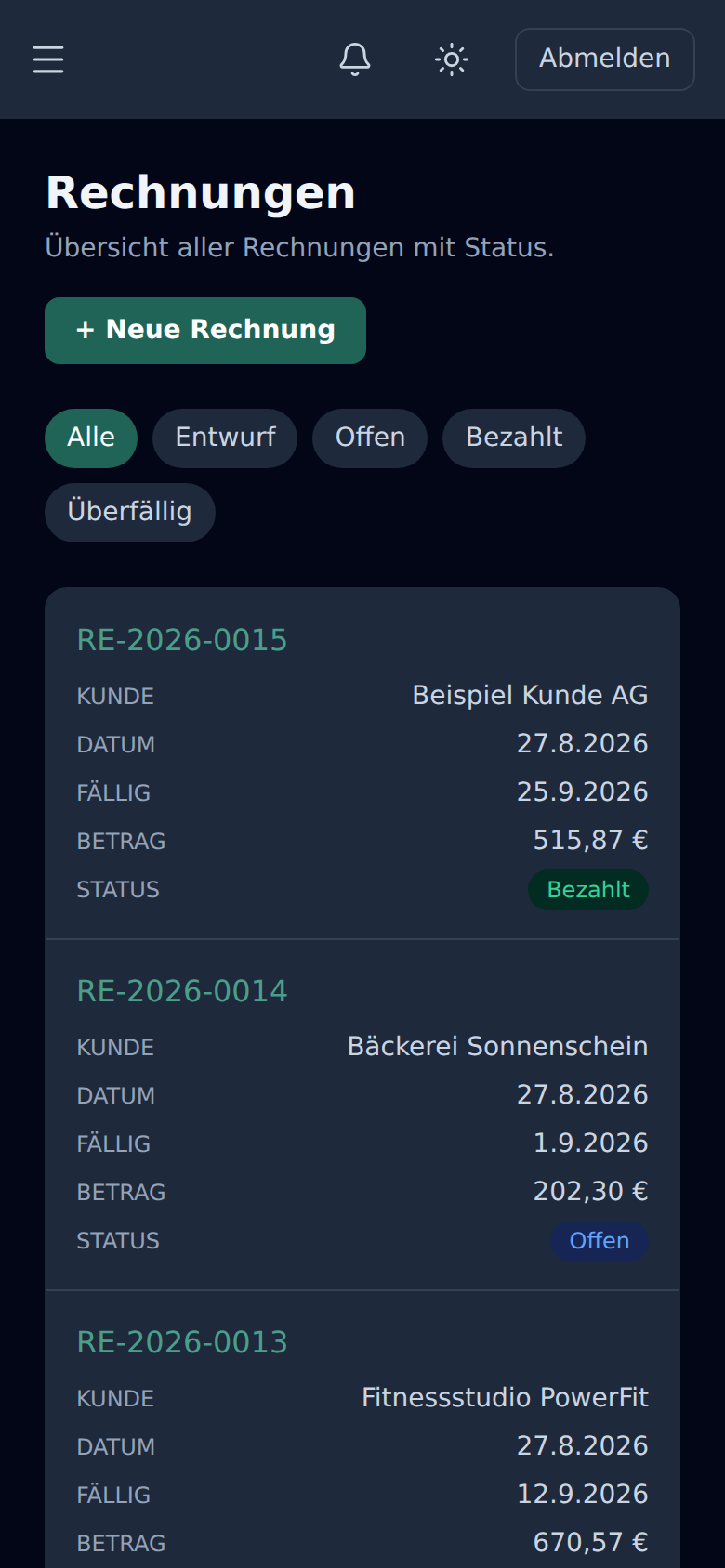 Mobile Ansicht