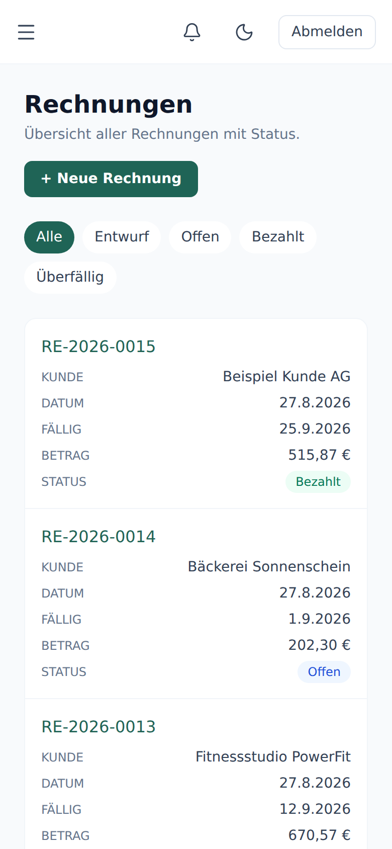 Mobile Ansicht