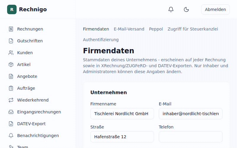 Video-Anleitung: Firmendaten hinterlegen, Kunde anlegen und erste Rechnung erstellen